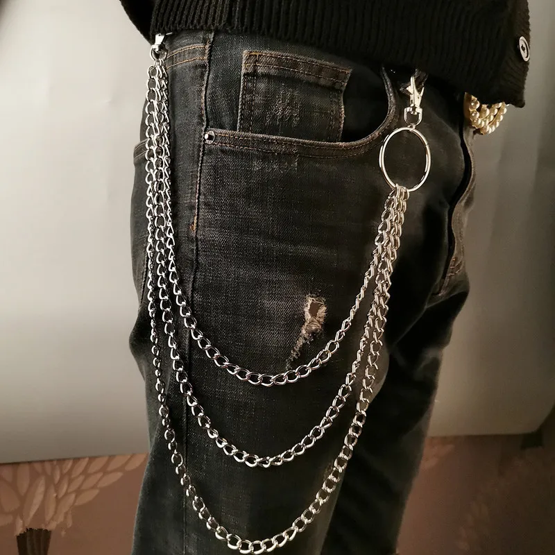 Body Jewelry Retainers - โซ่เข็มขัดโลหะ สไตล์ฮิปฮอป ร็อก พังก์ ตะขอเกี่ยว กางเกง
