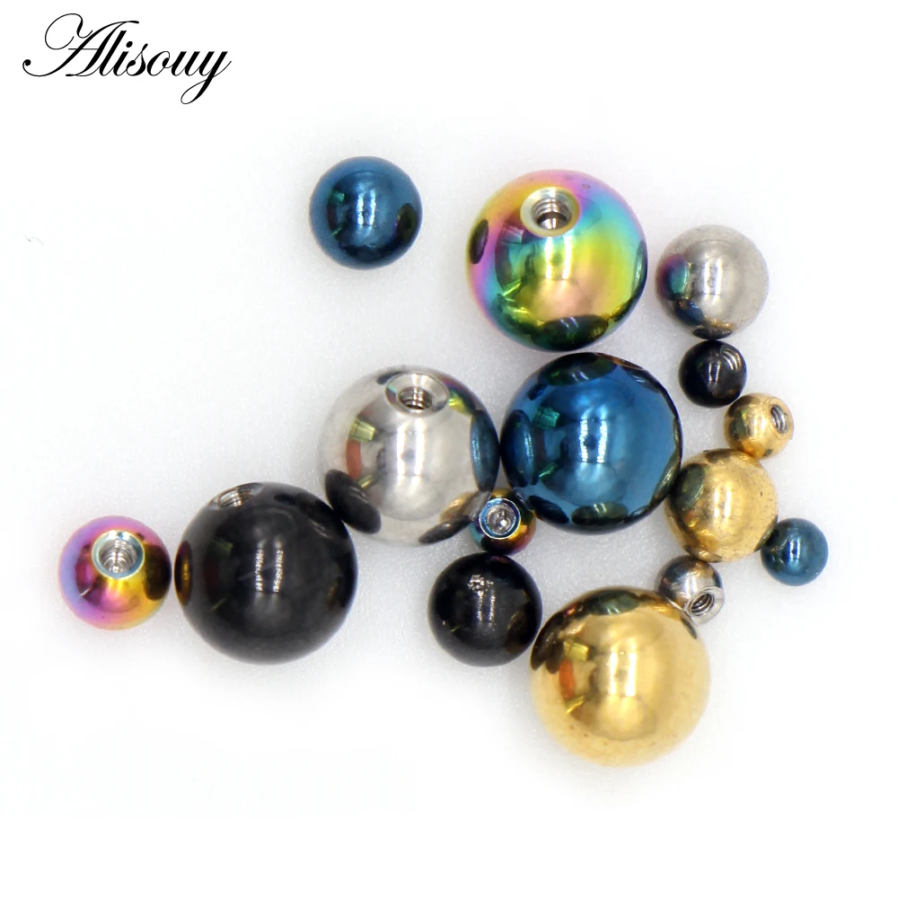 Body Jewelry Replacement Ball - ลูกปัดสแตนเลสสำหรับเครื่องประดับเจาะร่างกาย 10 ชิ้น/ชุด ขนาด 16G 14G