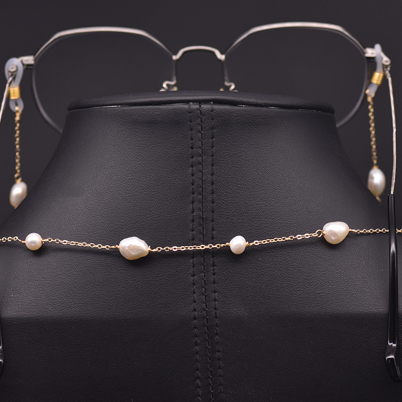 Body Jewelry Necklace - GLSEEVO ธรรมชาติ Baroque Pearl แว่นตาสร้อยคอสร้อยคอจี้สําหรับผู้หญิงไม่รวมแว่นตา Charms