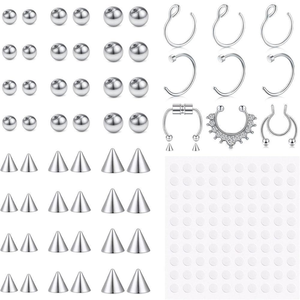 Body Jewelry Replacement Ball - ชุดอุปกรณ์ตกแต่งคิ้วปลอม 1-157 ชิ้น แหวนคิ้วปลอม ต่างหูแบบแปะ ลูกบอลตกแต่ง