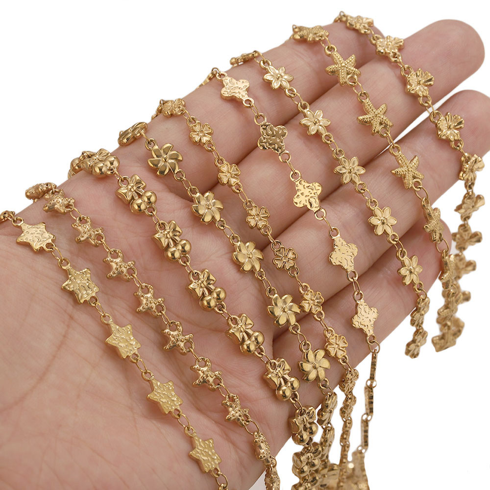 โซ่สแตนเลสสตีลรูปดาวดอกไม้ 1 เ - Body Jewelry Necklace บทวิจารณ์และราคา
