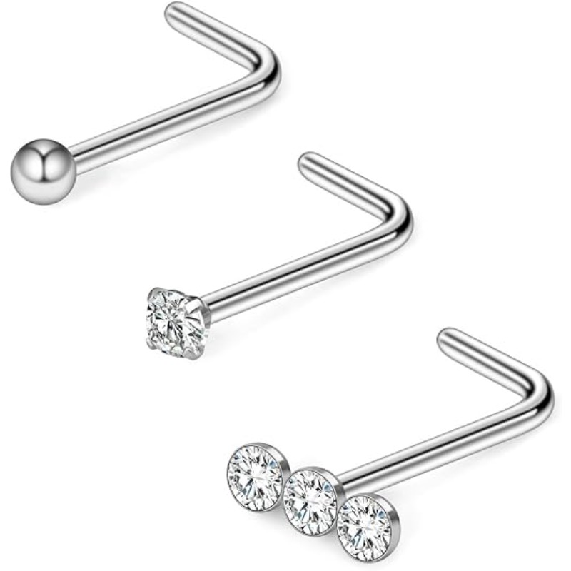 3 ชิ้น 20G แหวนเจาะจมูกทรงกลมป - Body Jewelry Surgical Steel บทวิจารณ์และราคา