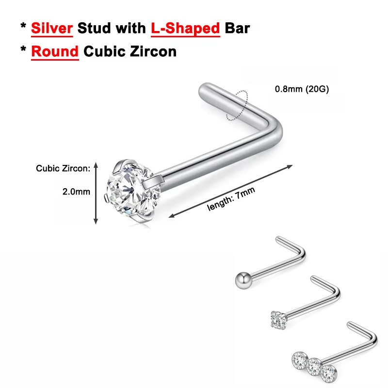 3 ชิ้น 20G แหวนเจาะจมูกทรงกลมป - Body Jewelry Surgical Steel บทวิจารณ์และราคา