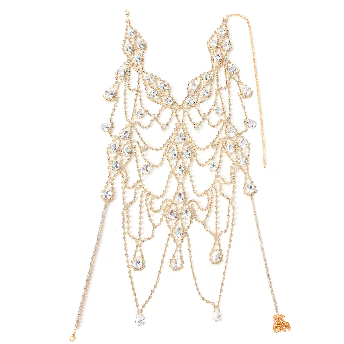 โซ่หน้าอกพู่หยดน้ําหลายชั้นที่ - Body Jewelry Retainers บทวิจารณ์และราคา