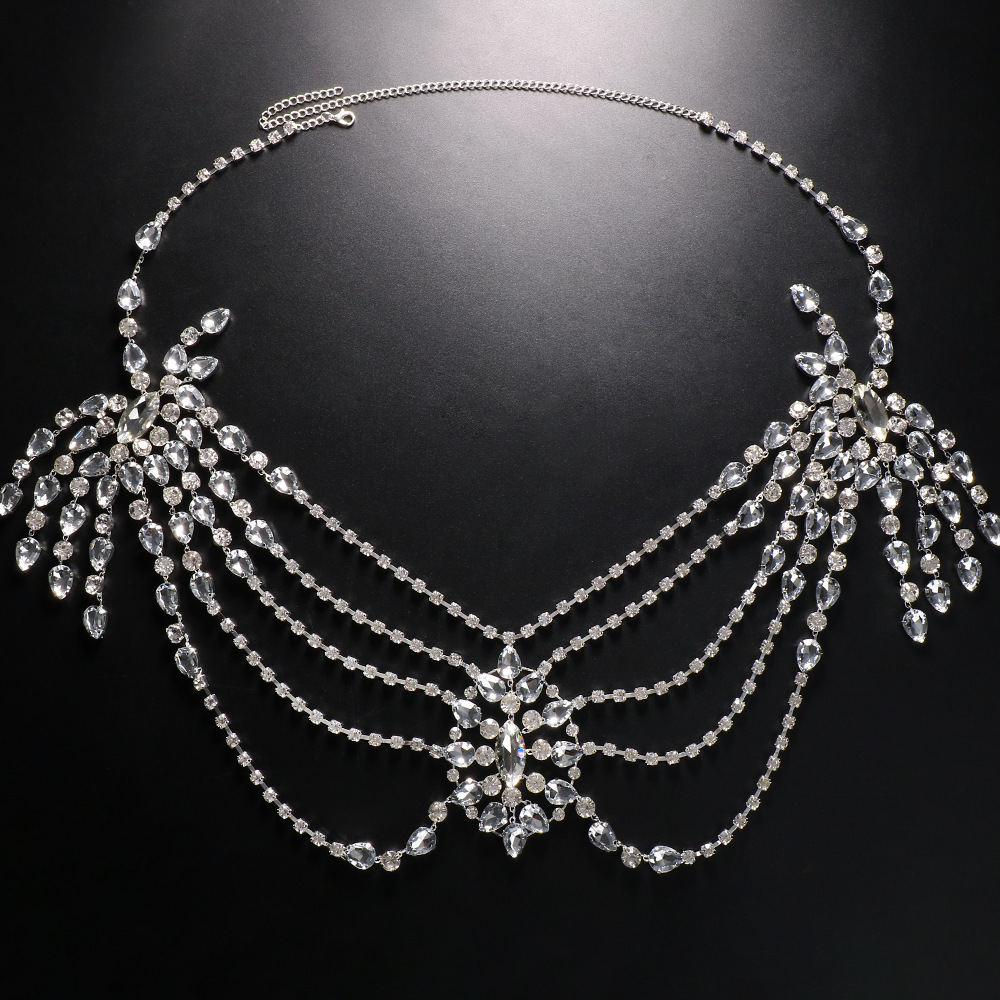 Boho คริสตัลเจ้าสาวไหล่โซ่สร้อ - Body Jewelry Necklace บทวิจารณ์และราคา