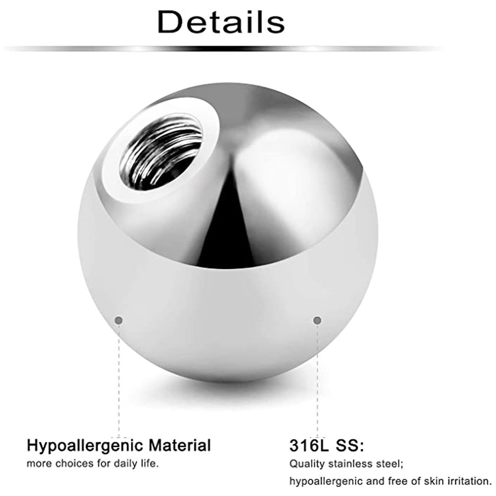 80Pcs 3-5มม.316L ผ่าตัดเหล็กเก - Body Jewelry Replacement Ball บทวิจารณ์และราคา