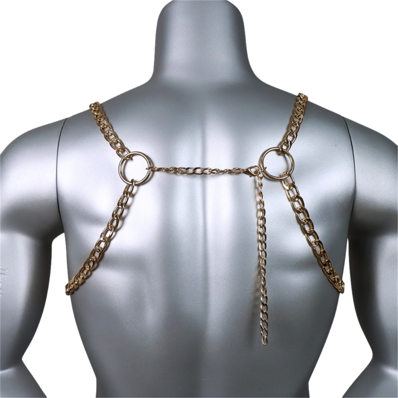 ผู้ชายเซ็กซี่โลหะหน้าอก CHAIN  - Body Jewelry Necklace บทวิจารณ์และราคา