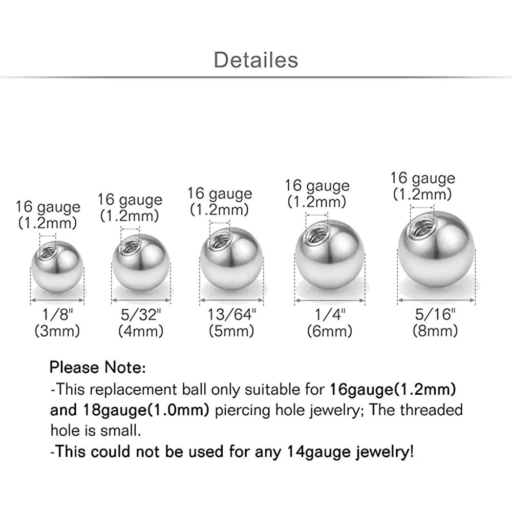 20Pcs เปลี่ยนลูกเครื่องประดับเ - Body Jewelry Replacement Ball บทวิจารณ์และราคา